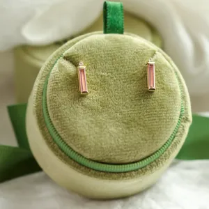 Geometrické náušnice s růžovými safíry a diamanty QUINN Thumbnail