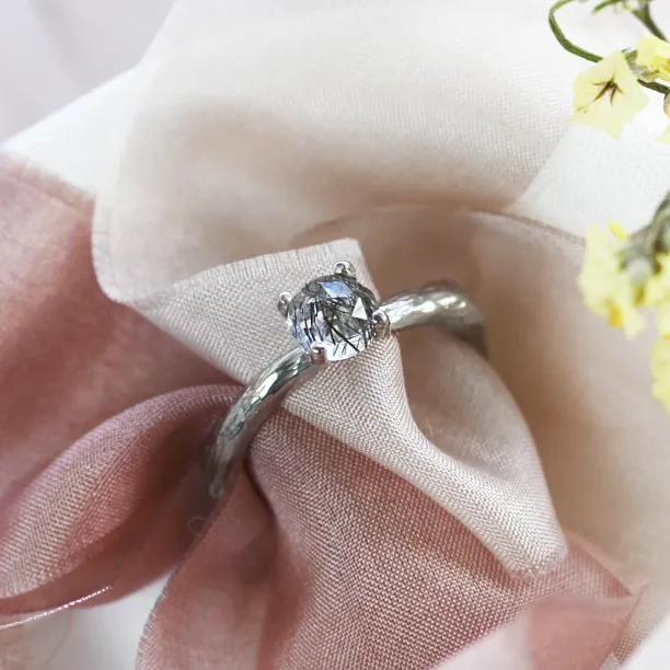 Rutile quartz engagement ring DREMAL Image