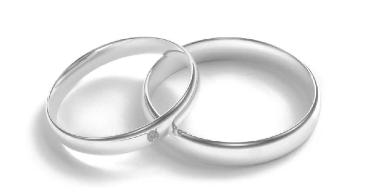 D-SHAPE yellow gold wedding rings with diamond NEVADA Image