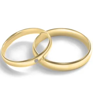 D-SHAPE yellow gold wedding rings with diamond NEVADA Thumbnail