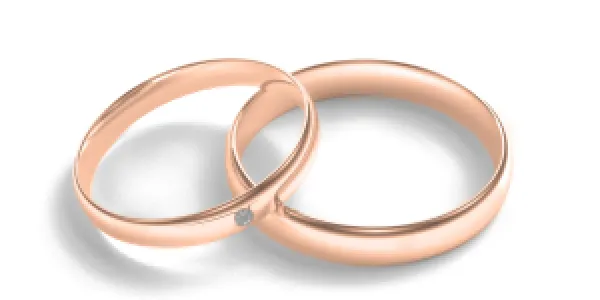 D-SHAPE white gold wedding rings with diamond CHICAGO Thumbnail