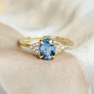 Blue sapphire and diamond engagement ring STEFANIE Thumbnail