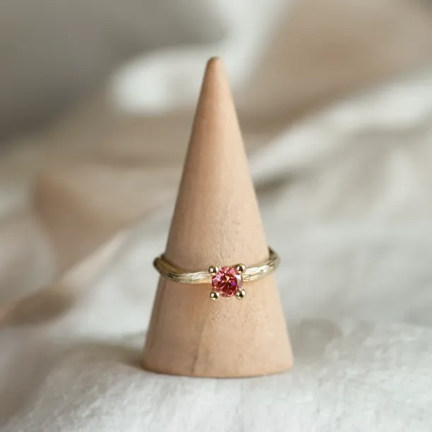 Pink lab grown diamond twig engagement ring ROWIK Image