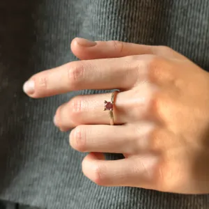 Pink lab grown diamond twig engagement ring ROWIK Thumbnail