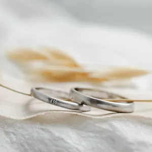 Komfortní matné snubní prsteny s diamantem z bílého zlata IDAHO Thumbnail