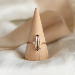 Ring with lab-grown salt and pepper diamond and classic diamonds GOTH Thumbnail