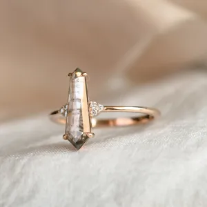 Ring with lab-grown salt and pepper diamond and classic diamonds GOTH Thumbnail