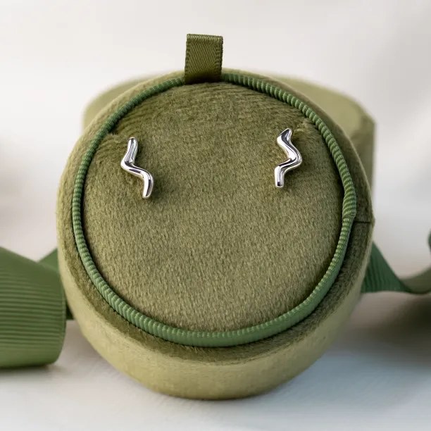 Minimalistické zlaté náušnice vlnky MIGNON Image