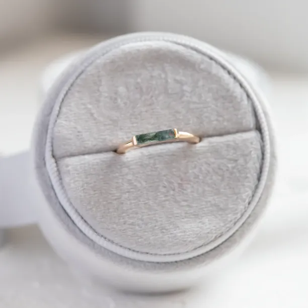 Moss agate gold ring CATHIE Image