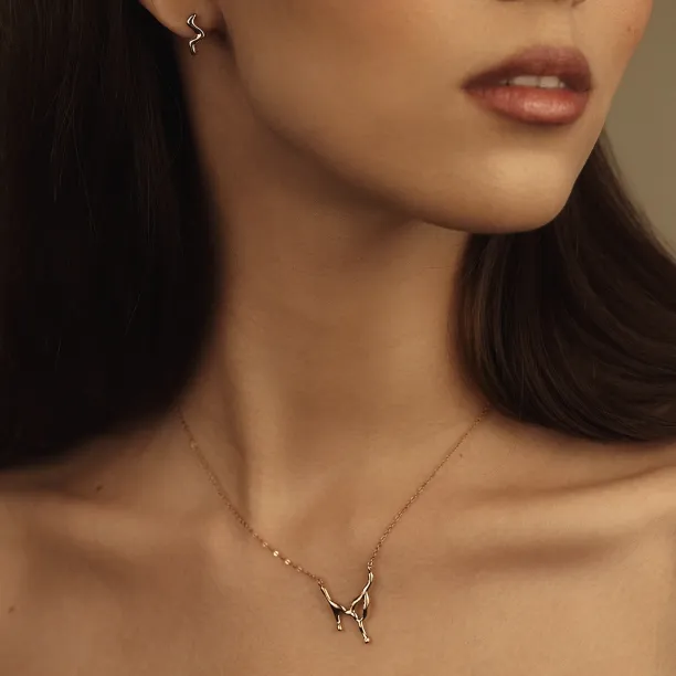 Dripping liquid necklace with diamond MADELEINE Image