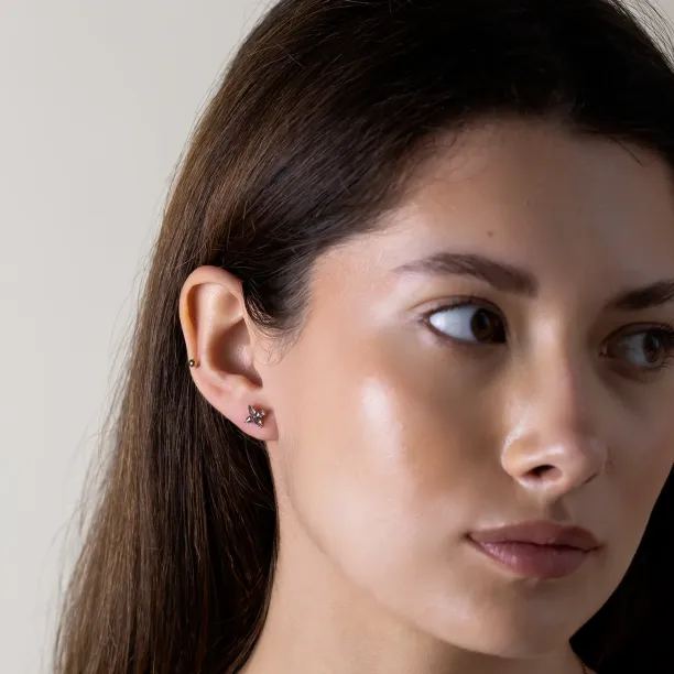 Salt and pepper diamond earrings FLORIS Image