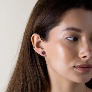 Květinové náušnice se salt and pepper diamanty FLOWER