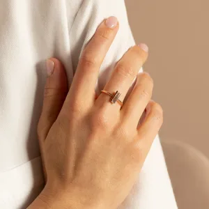 Unique baguette moissanite engagement ring KATY