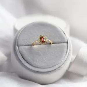 Art deco prsten s lab grown diamanty v růžové a bílé barvě MOANA Thumbnail