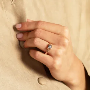 Originální zásnubní prsten s šedým surovým diamantem INES