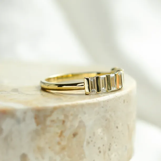 Unique baguette cut moissanite ring VANELLE Image