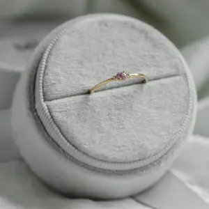 Minimalistický prsten s růžovým safírem a s diamanty LETIZIA Thumbnail