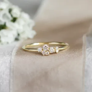 Zlatý cluster prsten s diamanty VENICE Thumbnail