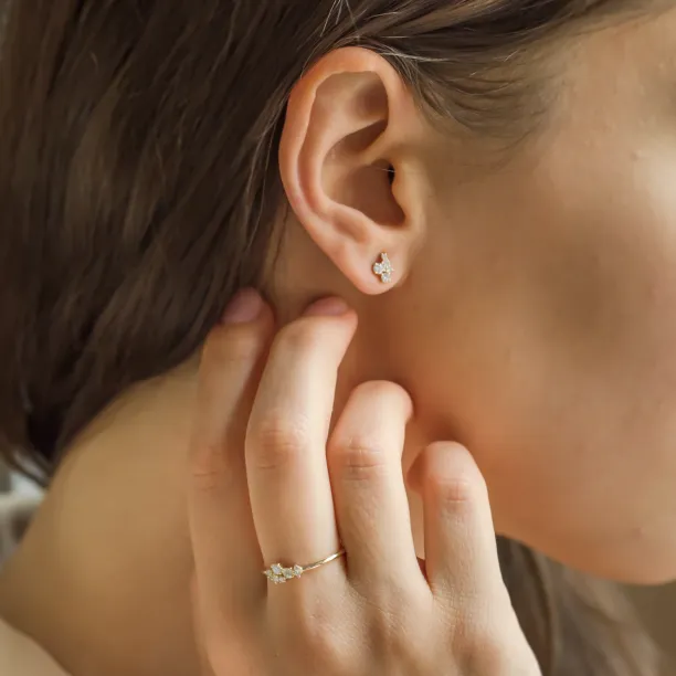 Zlatý cluster prsten s diamanty VENICE Image