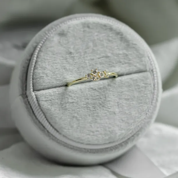 Zlatý cluster prsten s diamanty VENICE Image