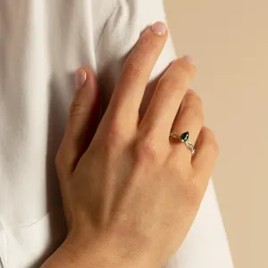 Propletený zlatý prsten s pear moissanitem BRIGITA Thumbnail