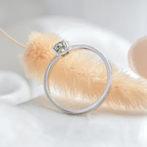 Gold teal moissanite ring with side moissanites CAPRI Thumbnail