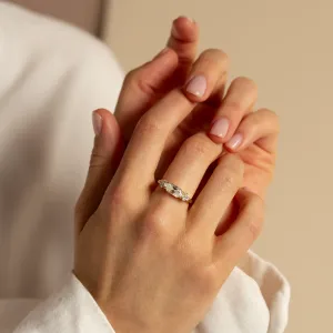 East west hexagon moissanite ring ASTRID