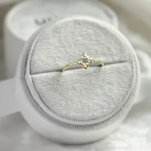 Gold engagement ring with moissanite JETT Thumbnail
