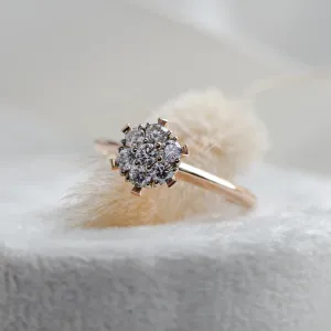 Elegant ring with pavé moissanites AUDREY Thumbnail