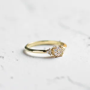 Gold engagement ring with pavé moissanites BOOGIE Thumbnail
