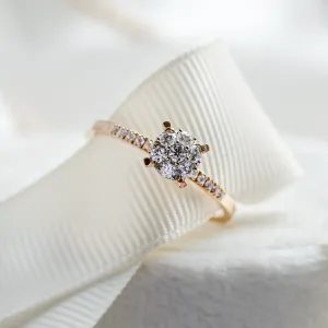 Pavé gold ring with moissanites LOLA Thumbnail