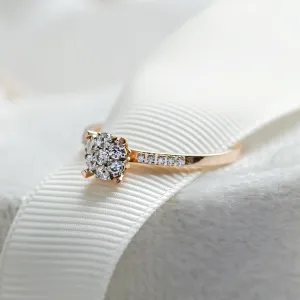 Pavé gold ring with moissanites LOLA Thumbnail