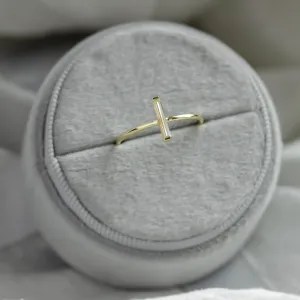 Minimalistický prsten s moissanitem PERCY Thumbnail