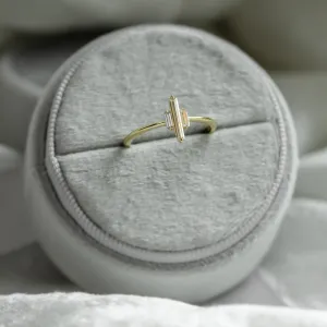 Originální zásnubní prsten s baguette moissanity THEA Thumbnail