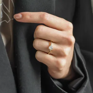 Elegant engagement ring with moissanites BIBIANA Thumbnail