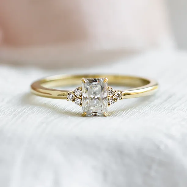 Elegant engagement ring with moissanites BIBIANA Image