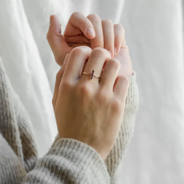 Minimalist amethyst ring NYX Image