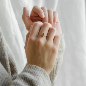 Minimalist amethyst ring NYX Thumbnail