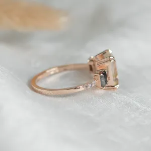 Vintage ring with rutilated quartz and salt and pepper diamonds FRANCI Thumbnail