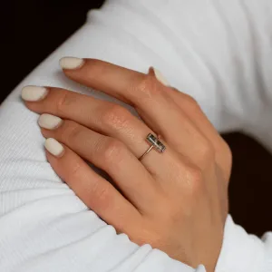 Minimalist moss agate ring HERMIONE Thumbnail