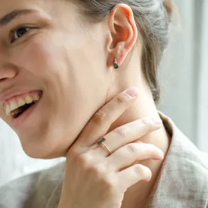 Minimalist moss agate ring HERMIONE Thumbnail