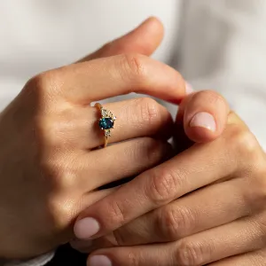 Cluster prsten s modrými a bílými lab grown diamanty VAIANA Thumbnail