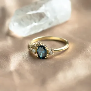 Cluster prsten s modrými a bílými lab grown diamanty VAIANA Thumbnail