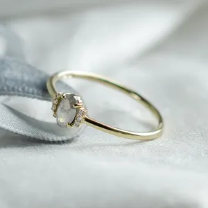 Vintage engagement ring with salt and pepper diamond and classic diamonds KYLA Thumbnail