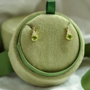 Zlaté náušnice s olivíny a diamanty VERDE Thumbnail