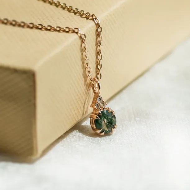 Sada šperků s mechovým achátem a diamanty TALIA Image