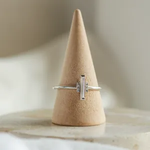 An unconventional engagement ring with a central baguette moissanite ETHEL Thumbnail