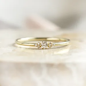 Minimalist engagement ring with diamonds JUDY
