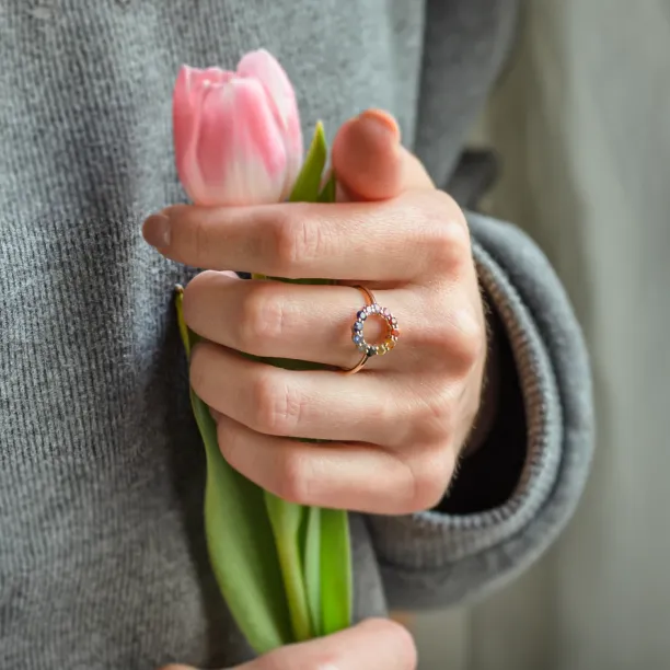 Unusual multi gemstone ring with sapphires RAINBOW Image