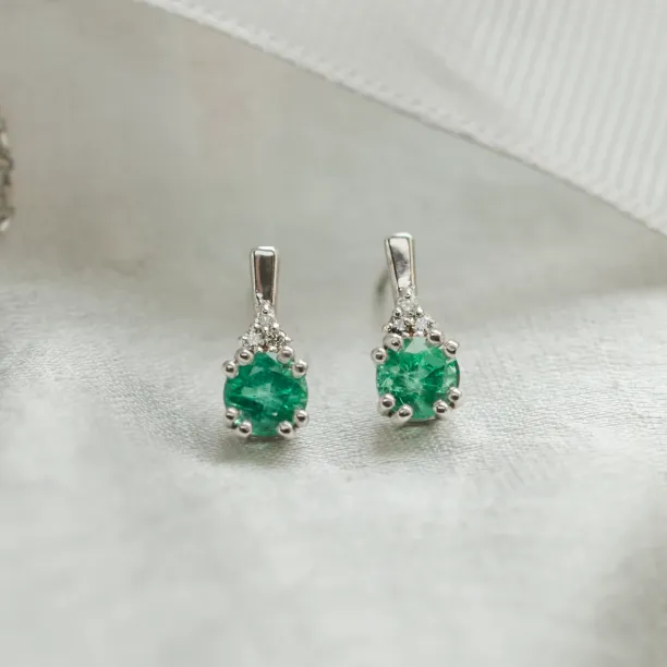 Zlaté náušnice se smaragdy a diamanty LENNY Image